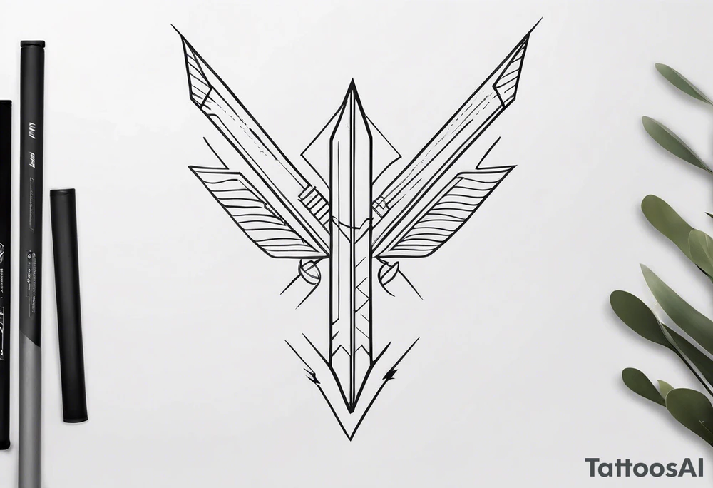 Simple Vertical Arrow tattoo idea