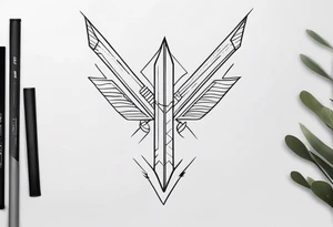 Simple Vertical Arrow tattoo idea