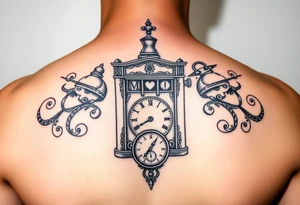Slot machine with pocket watch and compass tattoo idea