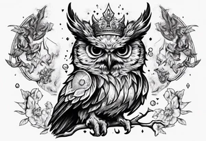 The Demon Owl Stolas, a Prince of Hell who is obsessed with gems, knowledge of astrology and poisonous plants. tattoo idea