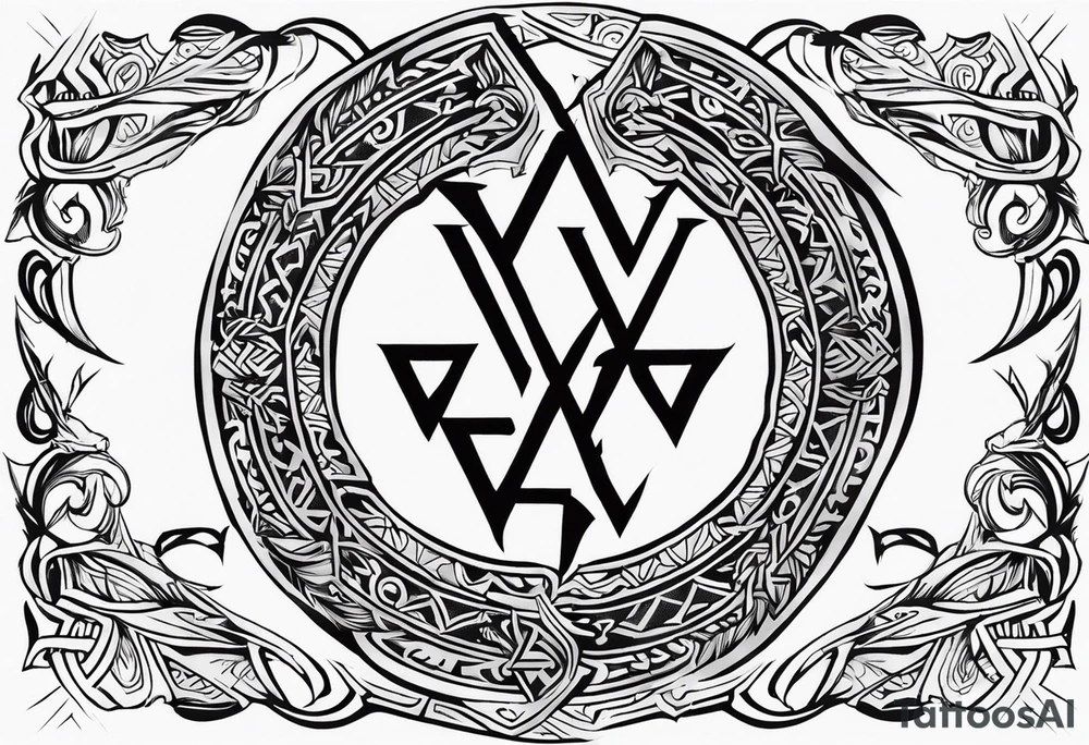 Valhalla sword
dragon axe Valknut helm of awe tattoo idea