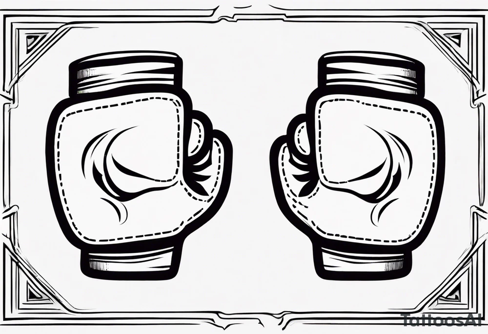 pair of boxing gloves in cartoon style tattoo idea