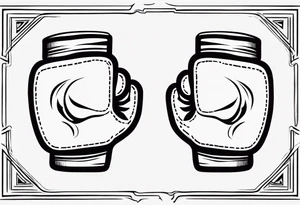 pair of boxing gloves in cartoon style tattoo idea
