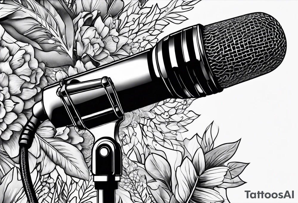 A microphone in nature tattoo idea