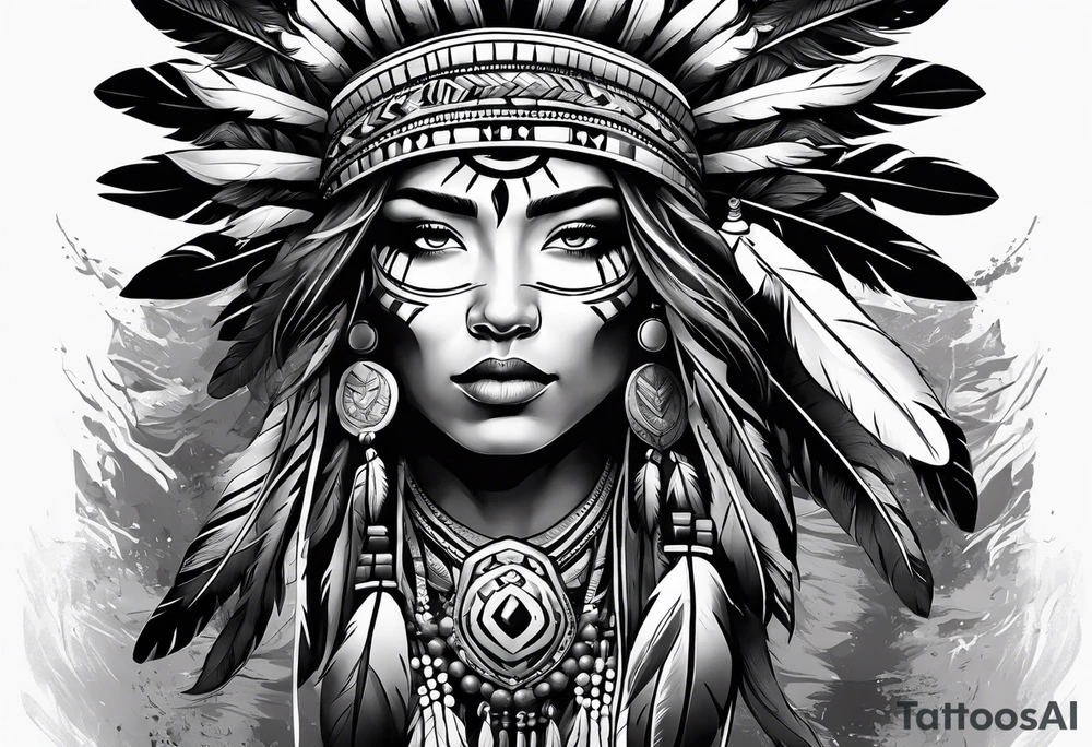 Body of Native American tattoo idea
