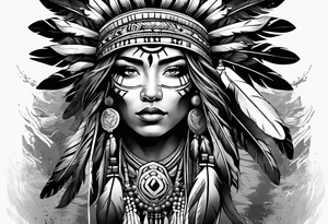 Body of Native American tattoo idea