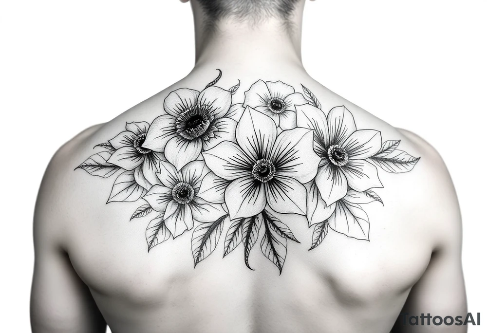 Flowers on your back woman tattoo idea