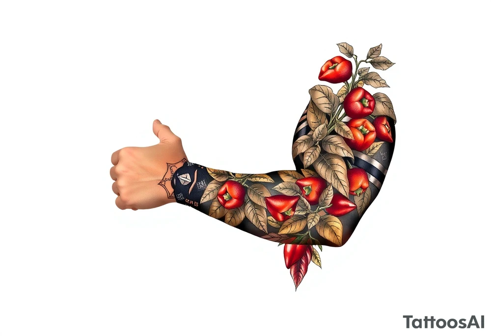 Pepper plant tattoo idea