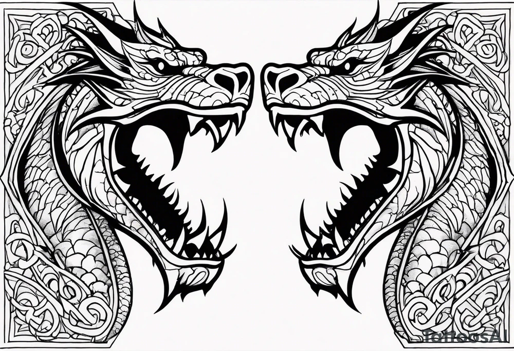 roaring dragons tattoo idea
