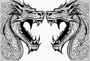 roaring dragons tattoo idea