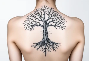 Tree, roots, branches - a lively organic style, combined with the official scheme of sephirot. tattoo idea