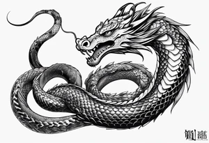 Snake dragon chinese from mexican skull tattoo idea
