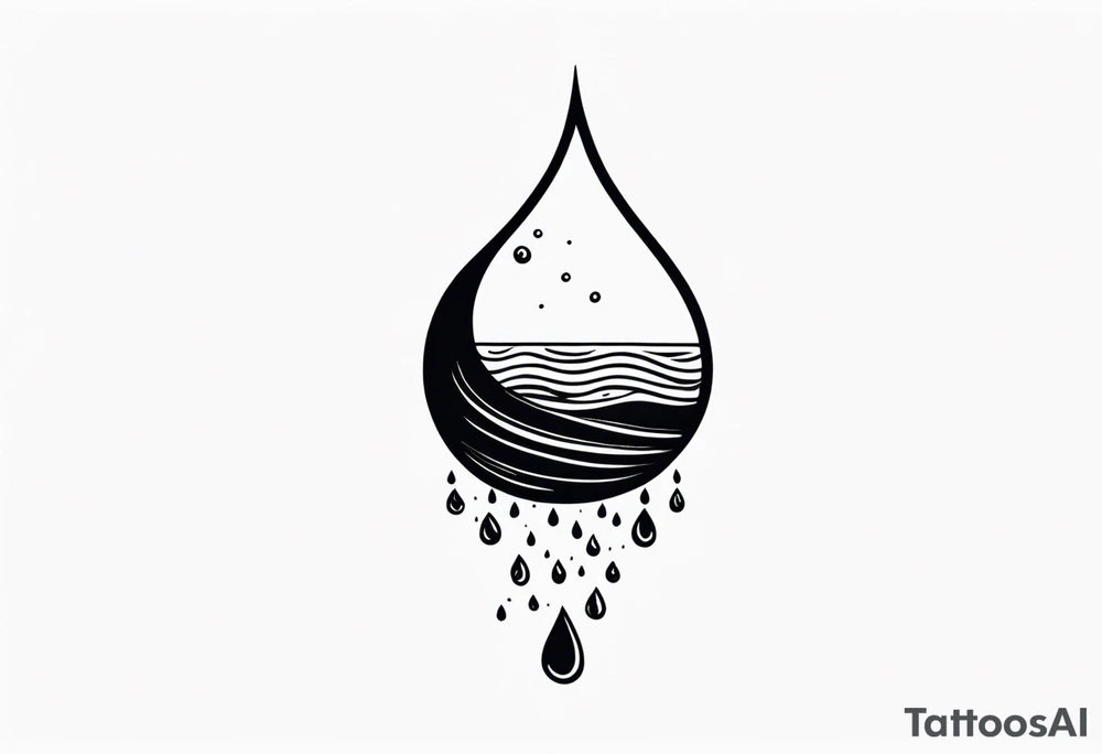 water drop falling into ocean tattoo idea