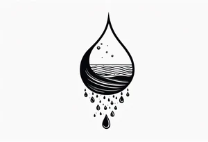 water drop falling into ocean tattoo idea