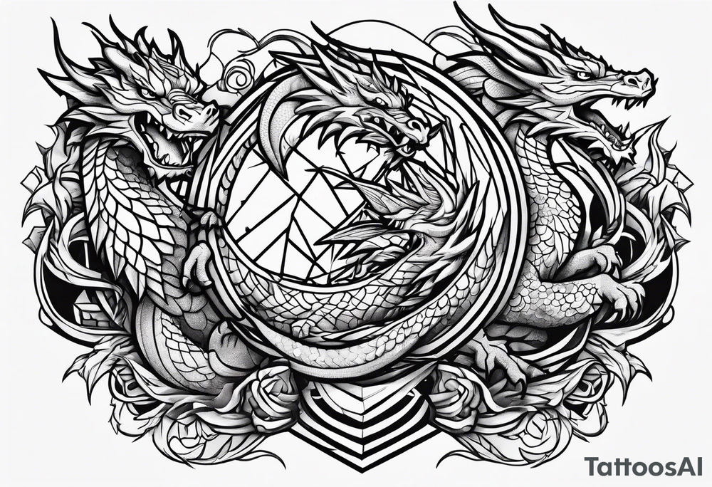 Variety dragons flash sheet tattoo idea