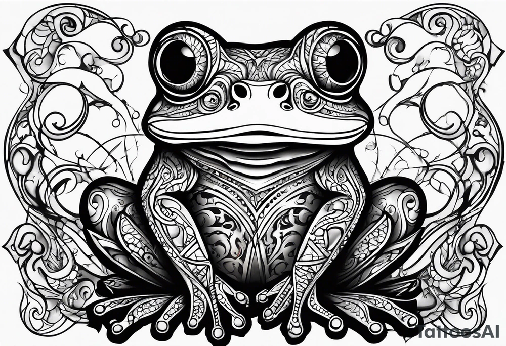 Hour glass letters m d y Barb wire tribal frog tattoo idea