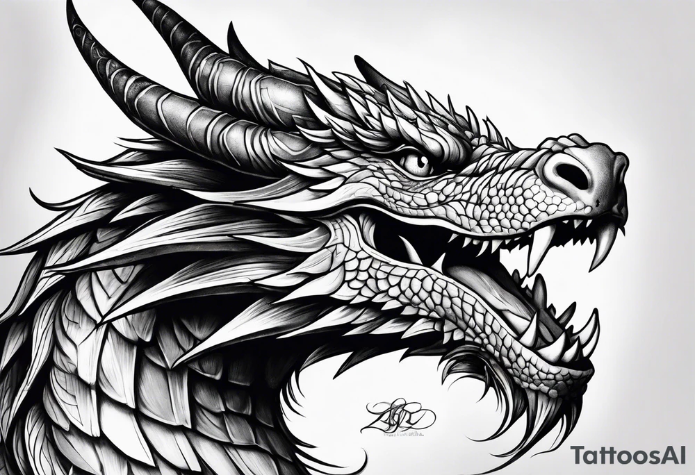 Fierce dragon, tattoo idea