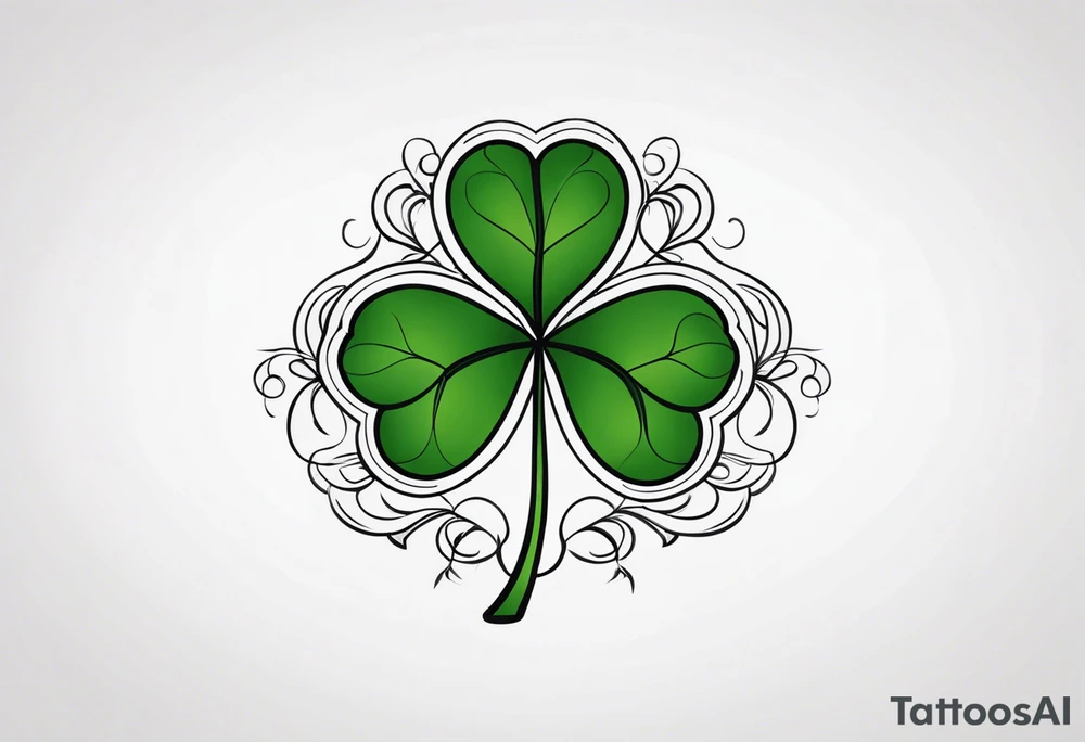 a single three leaf clover with vine tattoo idea