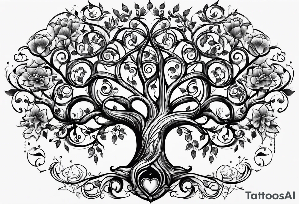 A family tree of 12 on upper shoulder called the Johnson family tattoo idea