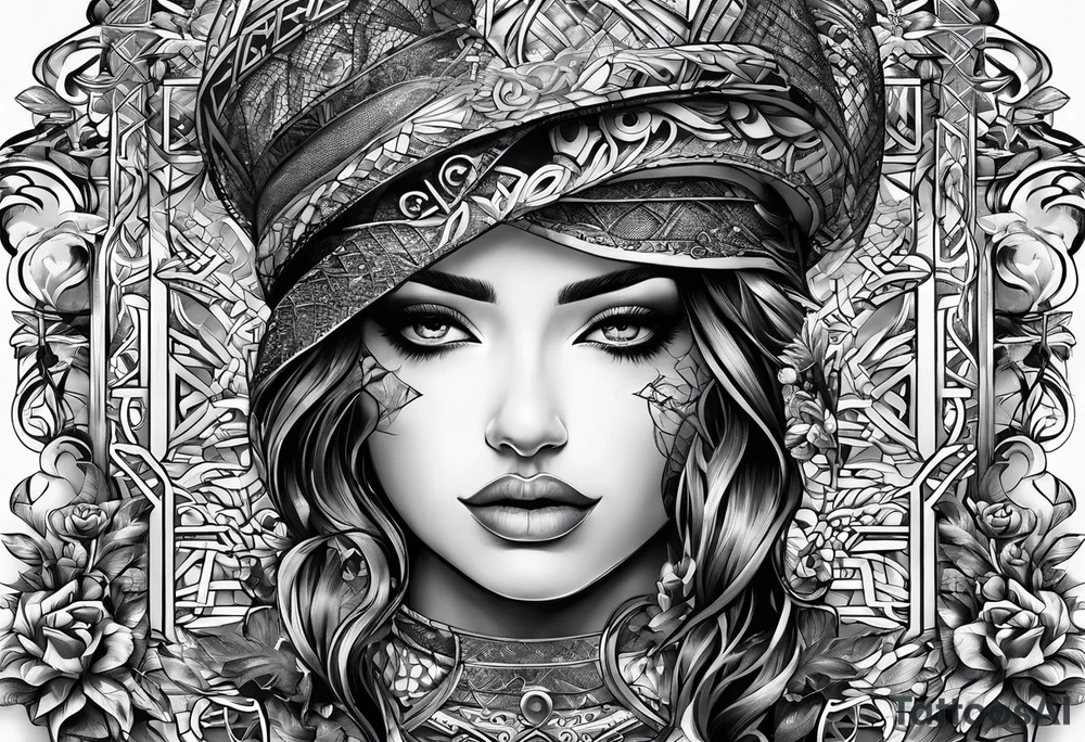 letters “ E S C M” meshed together tattoo idea