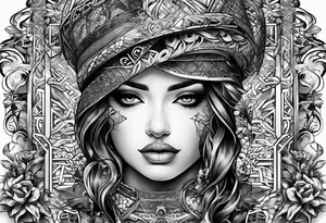 letters “ E S C M” meshed together tattoo idea