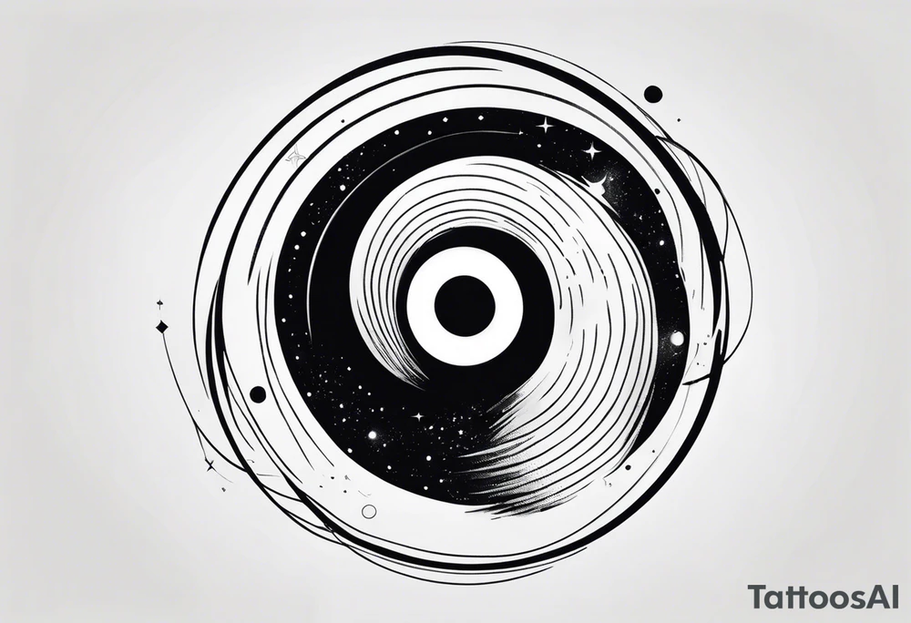 Simple Black hole event horizon tattoo idea