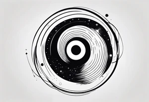 Simple Black hole event horizon tattoo idea