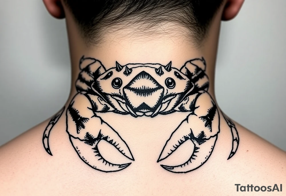 powerful majestic but vicious crab ready to defend or attack proudly showing off that a crab is the sign of a cancer tattoo idea