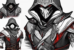 assassins creed character that is in the style of tron tattoo idea