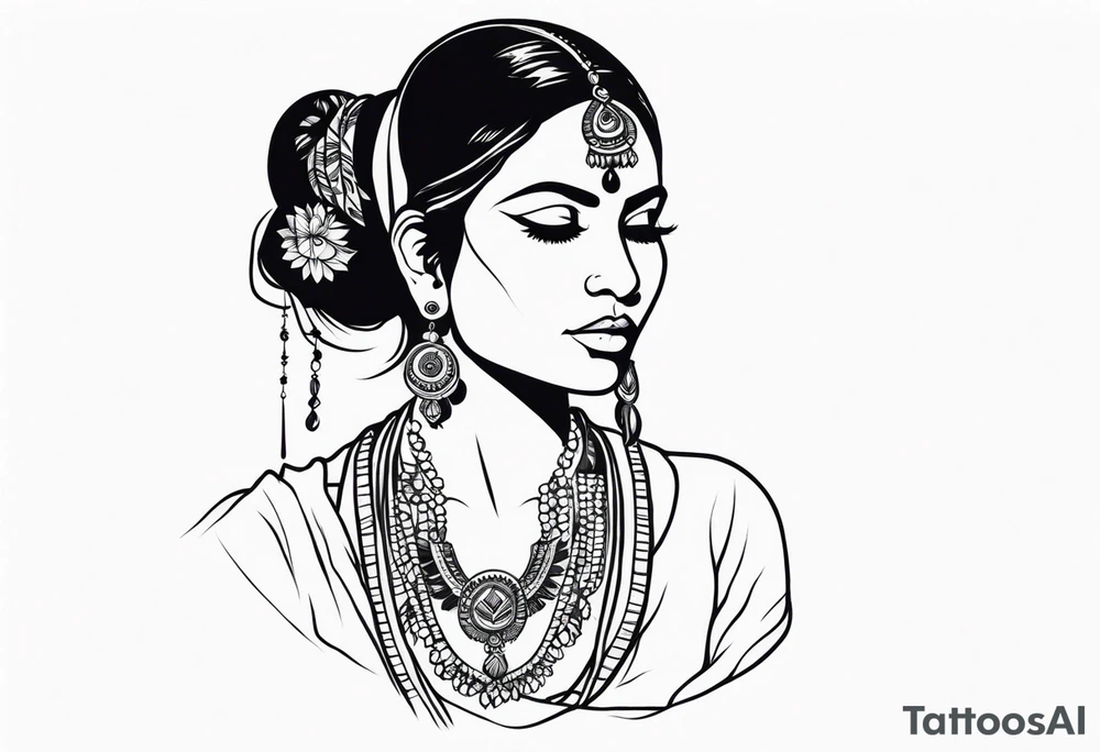 indian woman tattoo idea