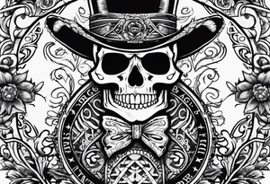 skeleton with word "MRBG" tattoo idea