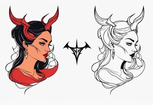 Woman devil tattoo idea