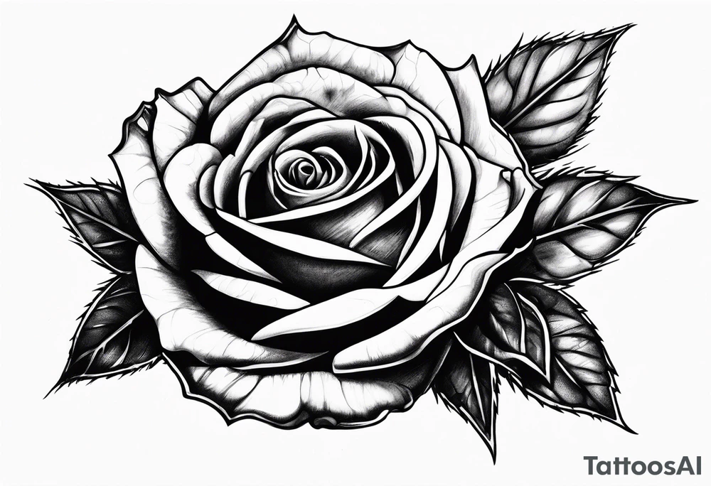 a red rose with thorns tattoo idea