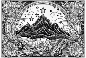 Stars in the sky line up to spell the word  T A C tattoo idea