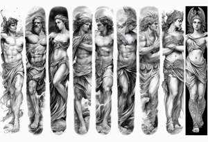 greek mythology
full arm sleeve
realistic pictures tattoo idea