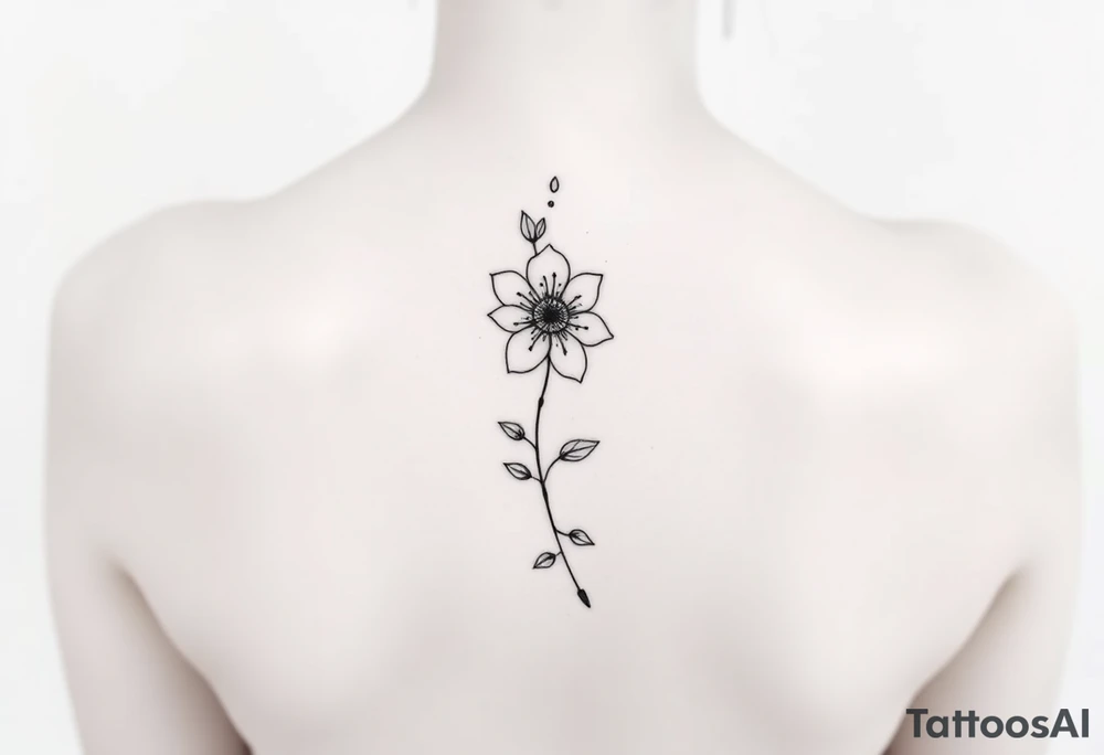 flower going down spine tattoo tattoo idea