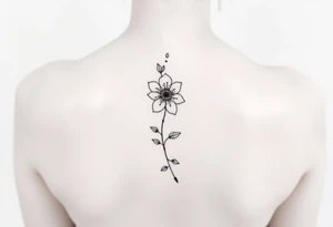 flower going down spine tattoo tattoo idea