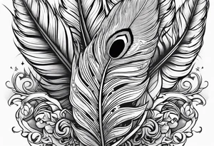 Feather on fire tattoo idea