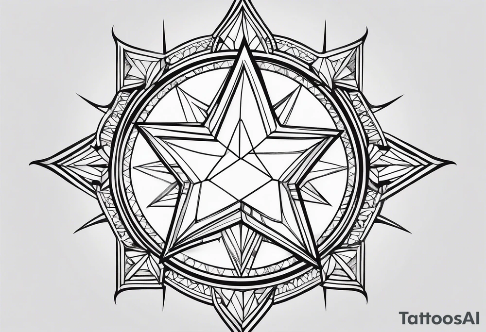 outline drawing of a star tattoo idea
