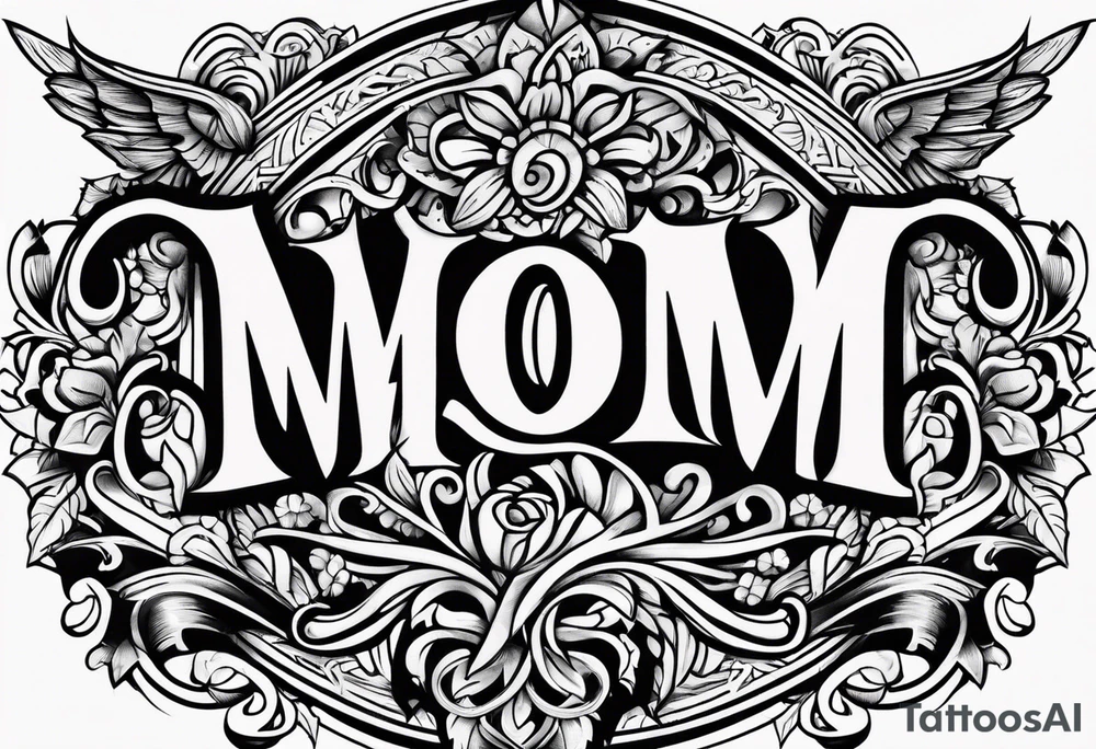 mom gothic letters tattoo idea