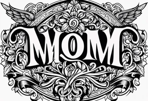 mom gothic letters tattoo idea