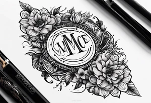 My Wifes Initials MCE with My Daughter Initials ARE withMy Sons Initials CAE tattoo idea