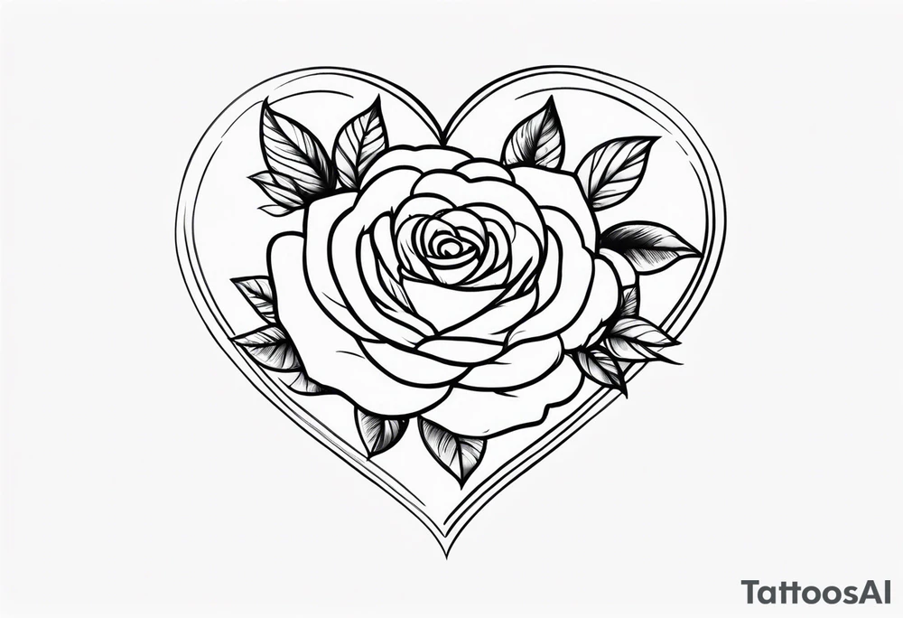 Rosa name with heart tattoo idea