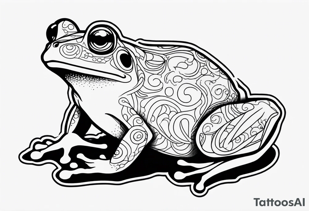 a psychedelic frog tattoo idea