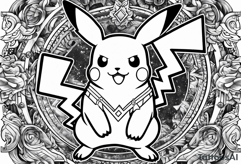Pikachu deguised on Son goku tattoo idea