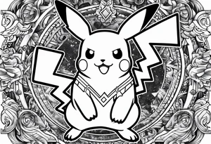 Pikachu deguised on Son goku tattoo idea