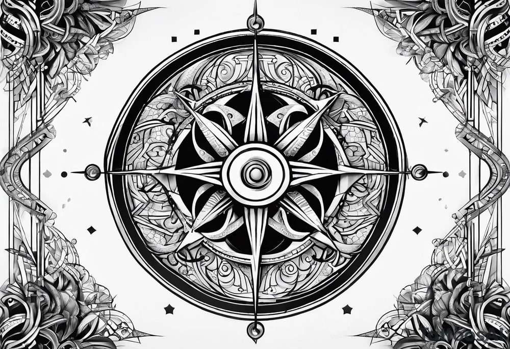 sword, occult, geometric, gothic, magic circles tattoo idea