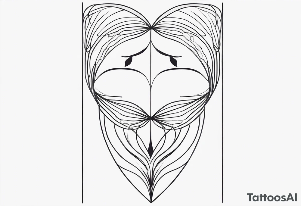 Fine line design. Visual representation of self-love tattoo idea