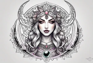 Manisha Lilith moon witch Crafts god tattoo idea