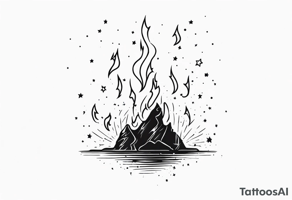 fire breathing lightning stars tattoo idea